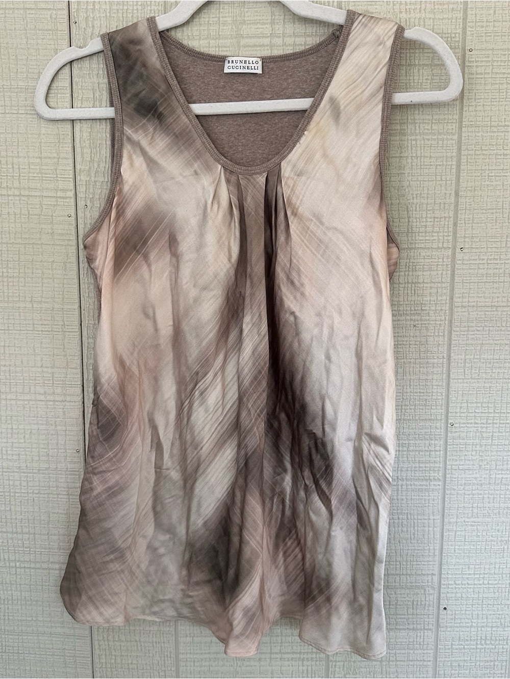 Brunello Cucinelli Luxury Silk and Knit sleeveless Tank Top Size Large